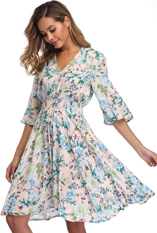 Women’s Floral Boho Button-Up Dress. This flowy split beach dress features a beautiful floral print, perfect for sunny days and beach outings. “Get ready for summer with the 