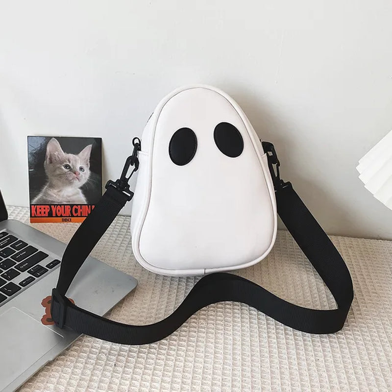 Vintage Shoulder Underarm Bag Funny Devil Ghost Crossbody Bag Ladies Designer PU Leather Zip Purses and Handbags for Women