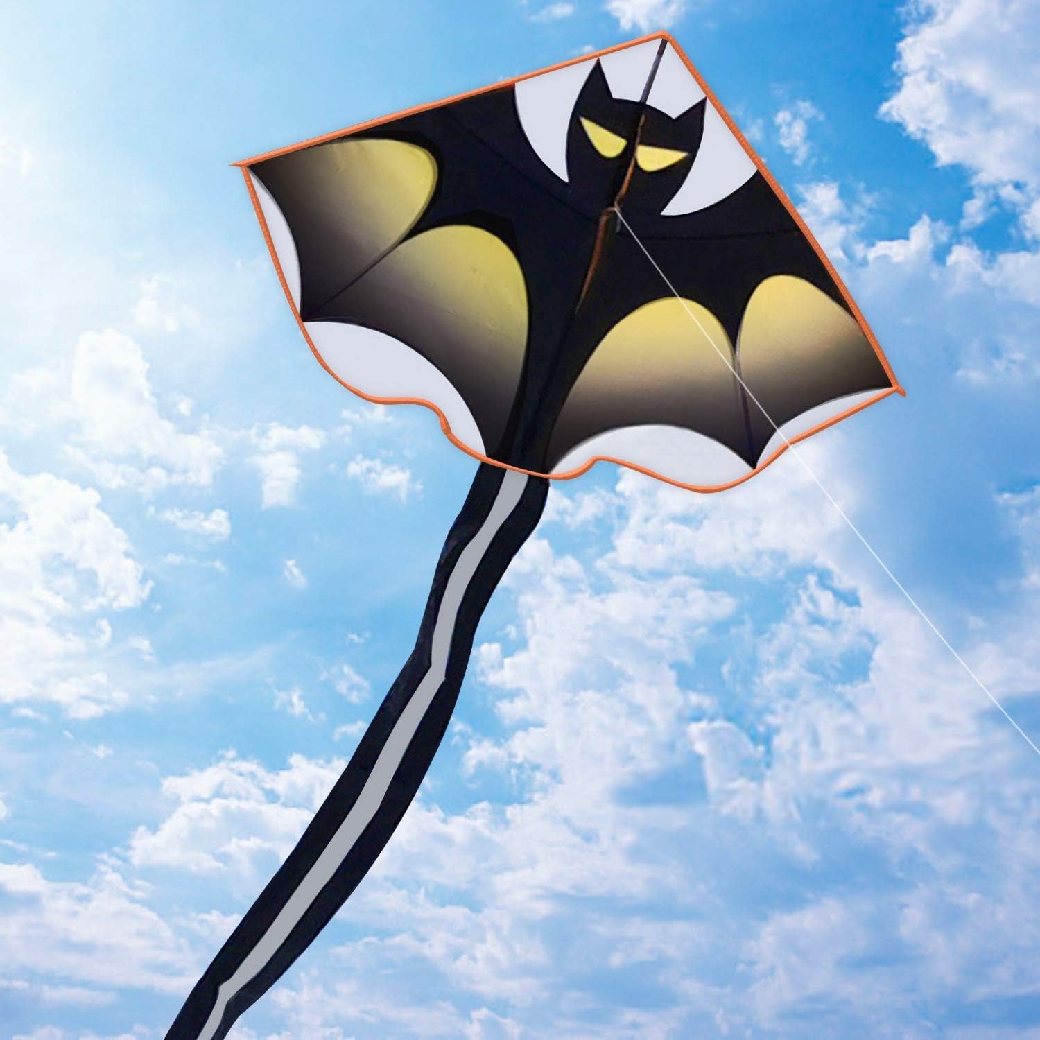 “Easy-to-fly kite, designed for kids and adults, age 4 and up. Each kite comes with a kite string and handle.