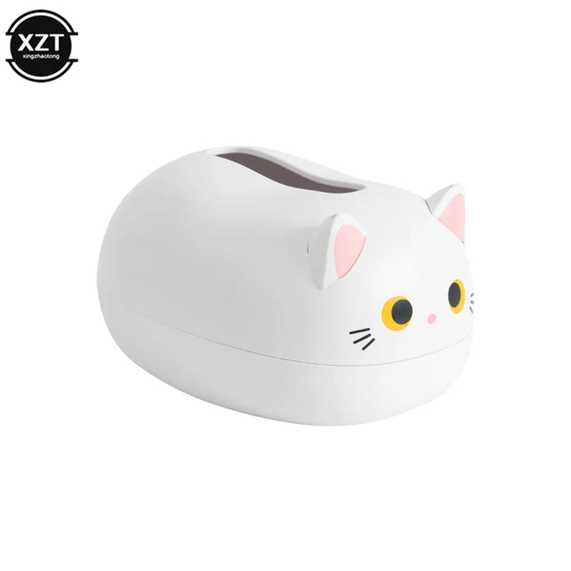 Kawaii Cat Tissue Box Fat Doodle Kitchen Tissue Storage WC Paper Container Desktop Toilet Paper Shelf Rural Home Decoration